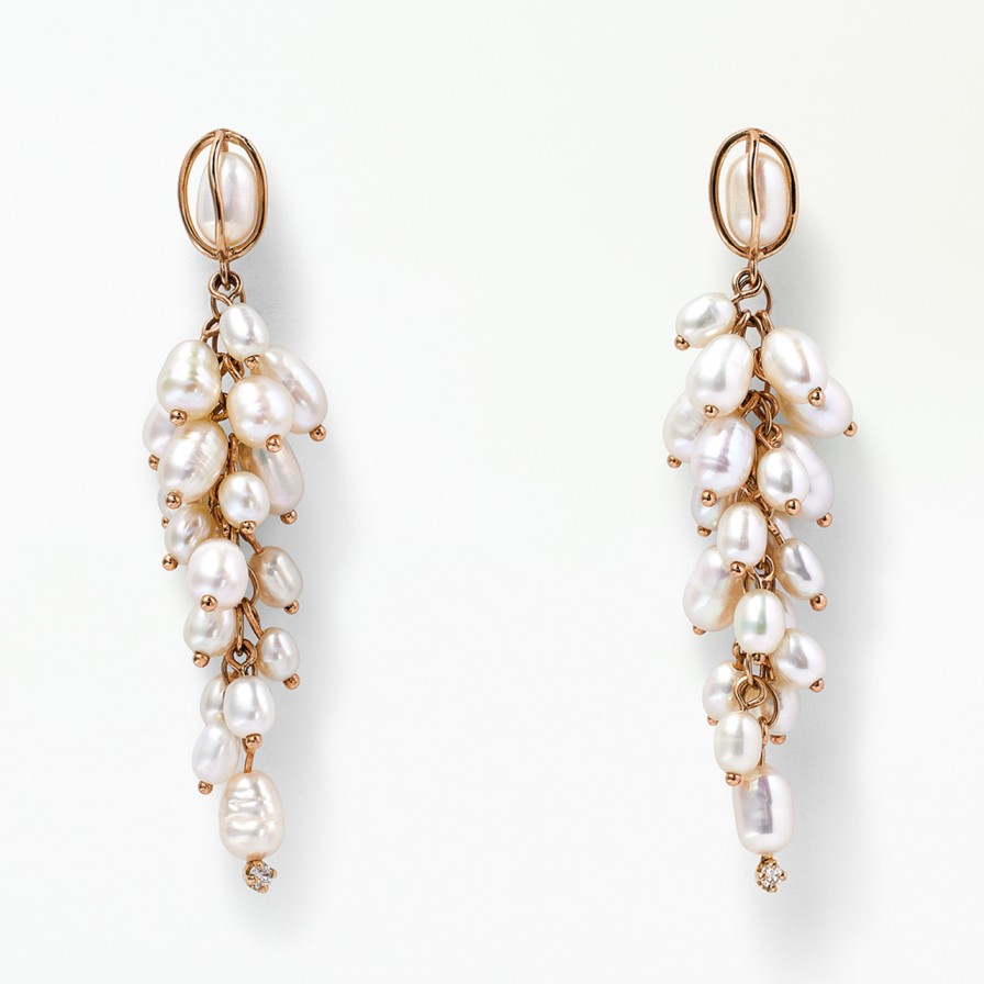 Earrings Tomfoolery London | Shadow Diamond & Pearl Earrings